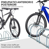 easycomfort easycomfort rastrelliera portabiciclette parcheggio per 3 biciclette in acciaio 76x33x27 cm argento