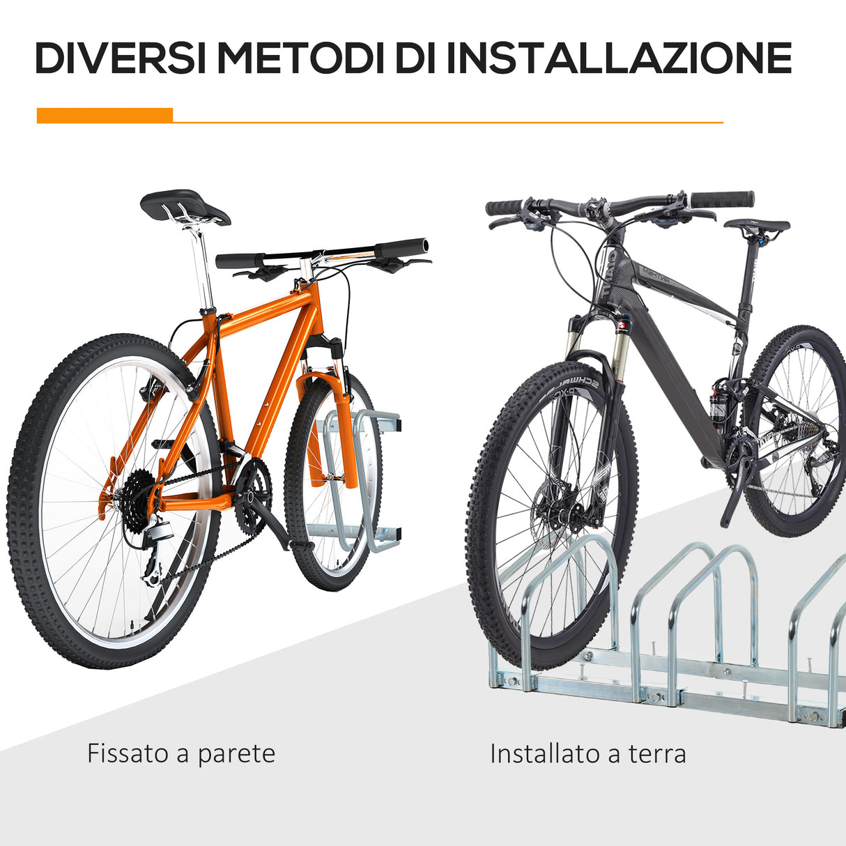 easycomfort easycomfort rastrelliera portabiciclette parcheggio per 3 biciclette in acciaio 76x33x27 cm argento