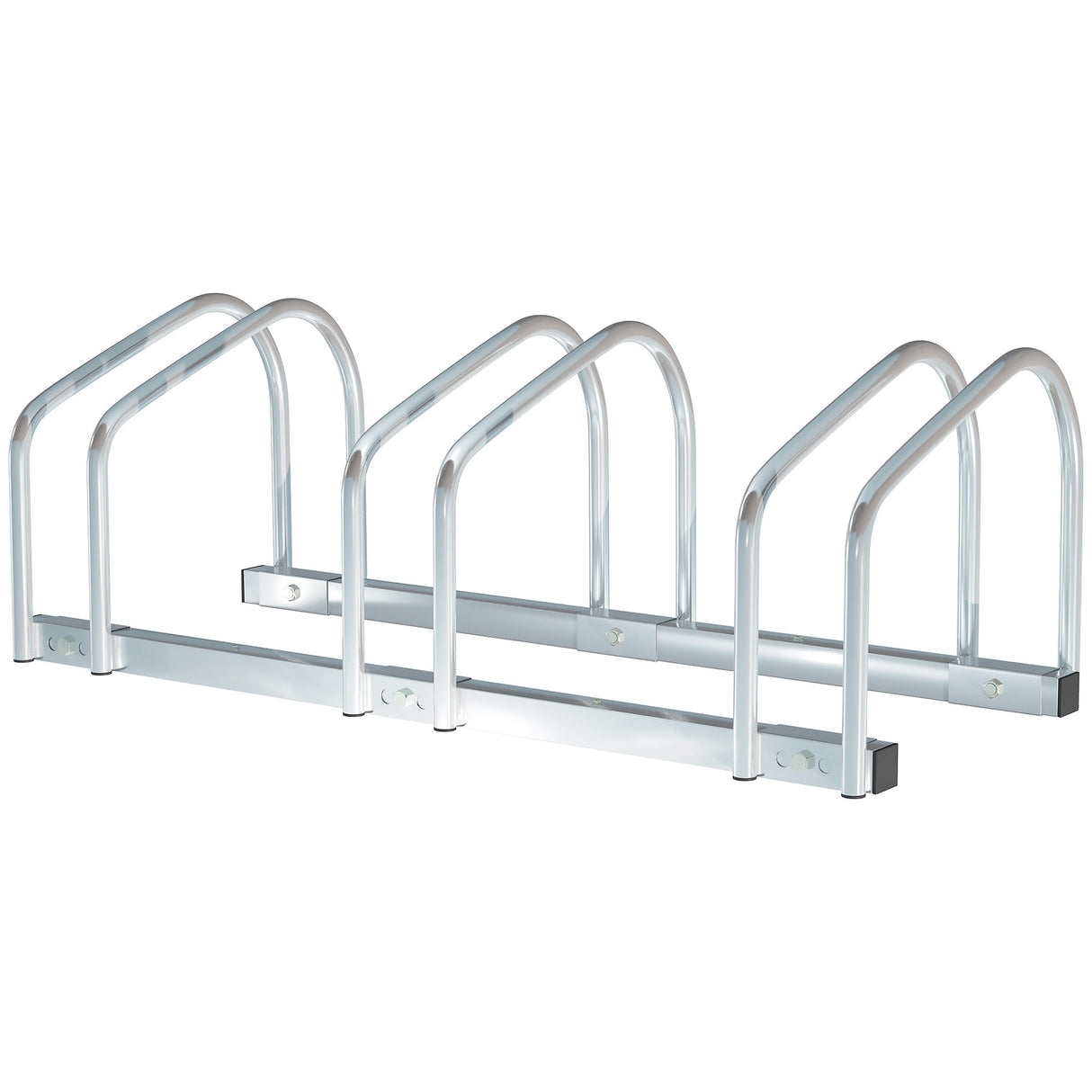 easycomfort easycomfort rastrelliera portabiciclette parcheggio per 3 biciclette in acciaio 76x33x27 cm argento