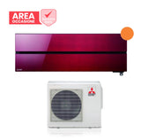 mitsubishi electric area occasioni climatizzatore condizionatore mitsubishi electric inverter serie kirigamine style 12000 btu msz ln35vgr ruby red r 32 wi fi integrato classe a rosso