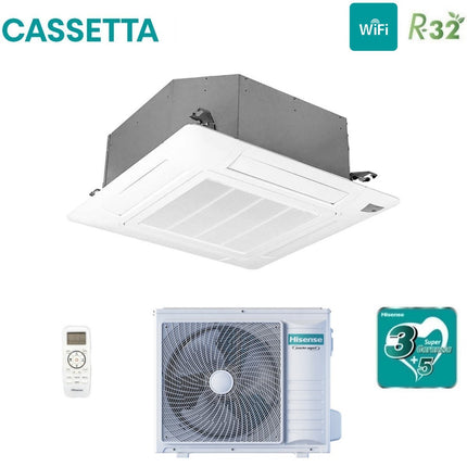 hisense condizionatore a cassetta hisense 24000 btu auc71ur4rgb4 auw71u4rj7 r 32 wi fi optional con telecomando e pannello incluso