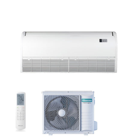 hisense climatizzatore condizionatore hisense inverter soffitto pavimento serie super 36000 btu auv105ur4rc8 auw105u4rk7 r 32 wi fi optional classe aa con telecomando di serie incluso