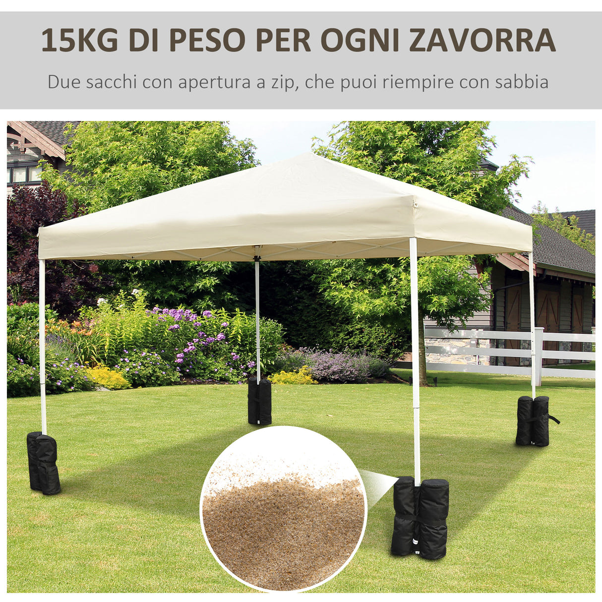 easycomfort easycomfort piedistallo zavorra per ancoraggio gazebo 4 pezzi nero