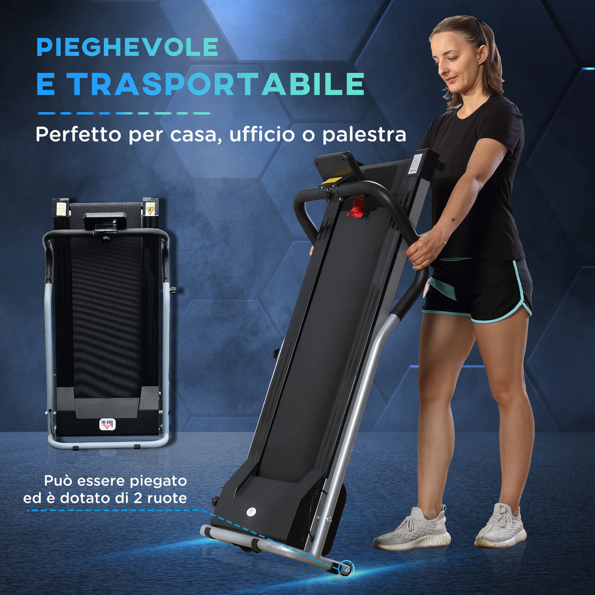 easycomfort easycomfort tapis roulant elettrico e tapirulan salvaspazio pieghevole con schermo lcd motore 500w velocita 10kmh ean 8055776912820
