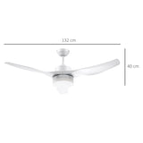 easycomfort easycomfort ventilatore da soffitto con luce led a 3 modalita con telecomando 6 velocita 132x40cm