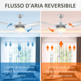 easycomfort easycomfort ventilatore da soffitto con luce led a 3 modalita con telecomando 6 velocita 132x40cm