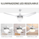 easycomfort easycomfort ventilatore da soffitto con luce led a 3 modalita con telecomando 6 velocita 132x40cm