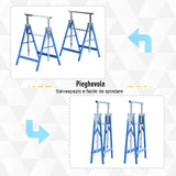easycomfort easycomfort set 2 cavalletti da lavoro pieghevoli telescopici in tubi dacciaio 68 x 58 x 80 ean 8054111843225