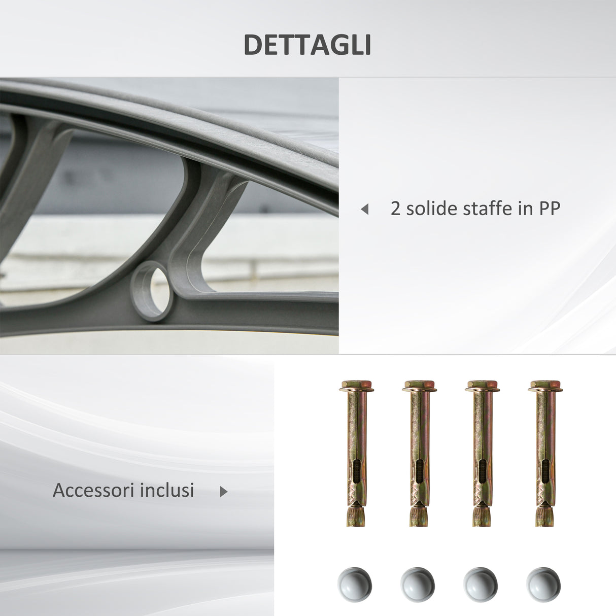 easycomfort easycomfort tettoia in policarbonato anti uv da esterno per porte e finestre 200x80cm