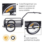 easycomfort easycomfort carrello rimorchio per bicicletta nero 156x72x82cm portata 36kg ean 8054144133515