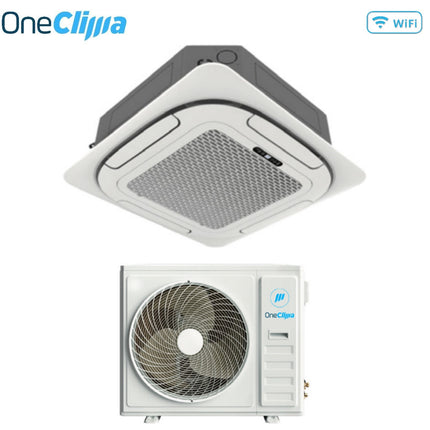 OneClima Inverter Cassette 4-Way Air Conditioner 48000 Btu AIR-48 CST-T R-32 Three-Phase Wi-Fi Optional Grille Included and Remote Control as Standard