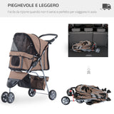 easycomfort easycomfort passeggino per cani carrello per animali domestici caffe 75 x 45 x 97cm