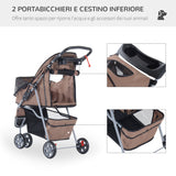 easycomfort easycomfort passeggino per cani carrello per animali domestici caffe 75 x 45 x 97cm