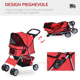 easycomfort easycomfort passeggino per cani pieghevole carrello per animali domestici rosso 75 x 45 x 97cm ean 8054111849135