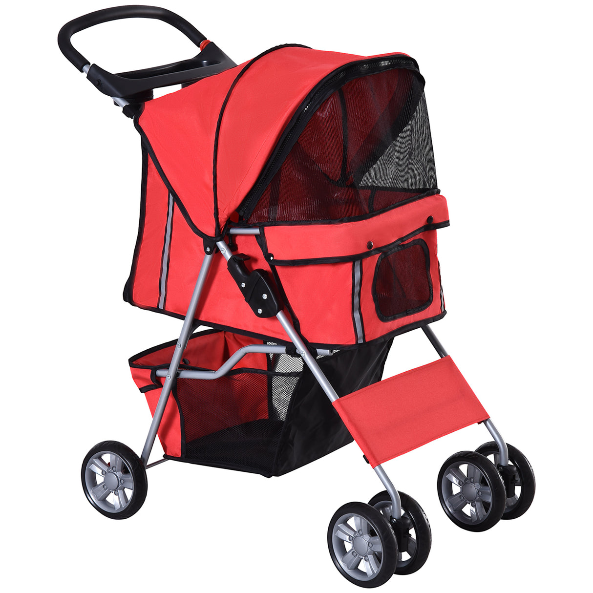 easycomfort easycomfort passeggino per cani pieghevole carrello per animali domestici rosso 75 x 45 x 97cm ean 8054111849135