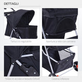 easycomfort easycomfort passeggino per animali domestici pieghevole nero 77x47x101cm ean 8054144130842