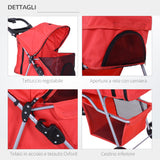 easycomfort easycomfort passeggino per animali domestici pieghevole rosso 75 x 46 x 94 cm ean 8054144130552