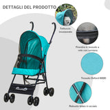 easycomfort easycomfort passeggino per cani piccoli pieghevole ruote con freno in eva e guinzaglio di sicurezza verde