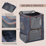 easycomfort easycomfort zaino trasportino per cani e gatti in oxford cuscino rimovibile e lavabile con rete traspirante 35x28.5x45cm blu