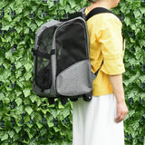 easycomfort easycomfort trasportino zaino per cani e gatti con tasche laterali maniglia telescopica e ruote 42x25x55cm grigio