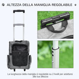 easycomfort easycomfort trasportino zaino per cani e gatti con tasche laterali maniglia telescopica e ruote 42x25x55cm grigio