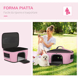 easycomfort easycomfort borsa trasportino per cani e gatti con 2 porte a cerniera 50x35x36cm rosa