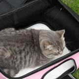 easycomfort easycomfort borsa trasportino per cani e gatti con 2 porte a cerniera 50x35x36cm rosa