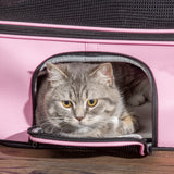 easycomfort easycomfort borsa trasportino per cani e gatti con 2 porte a cerniera 50x35x36cm rosa