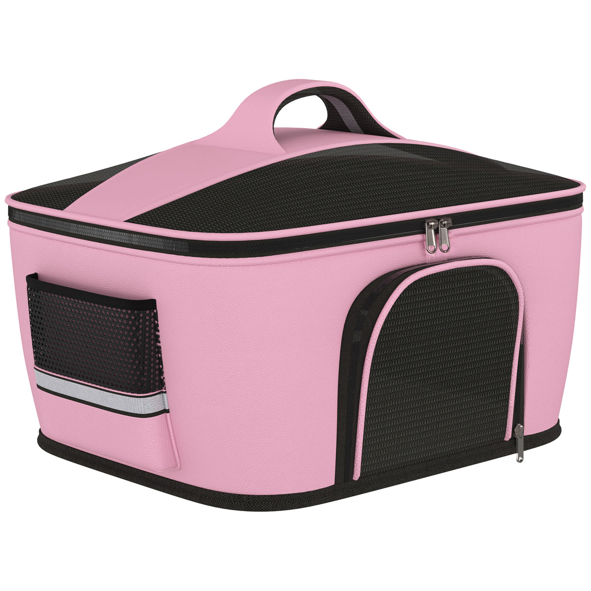easycomfort easycomfort borsa trasportino per cani e gatti con 2 porte a cerniera 50x35x36cm rosa