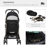 easycomfort easycomfort passeggino per cani pieghevole con trasportino rimovibile e tettuccio 82x49 5x98cm nero