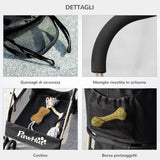 easycomfort easycomfort passeggino per cani pieghevole con trasportino rimovibile e tettuccio 82x49 5x98cm nero