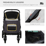 easycomfort easycomfort passeggino pieghevole per cani di taglia media con ingressi a cerniera e finestre a rete 112x65x100 cm