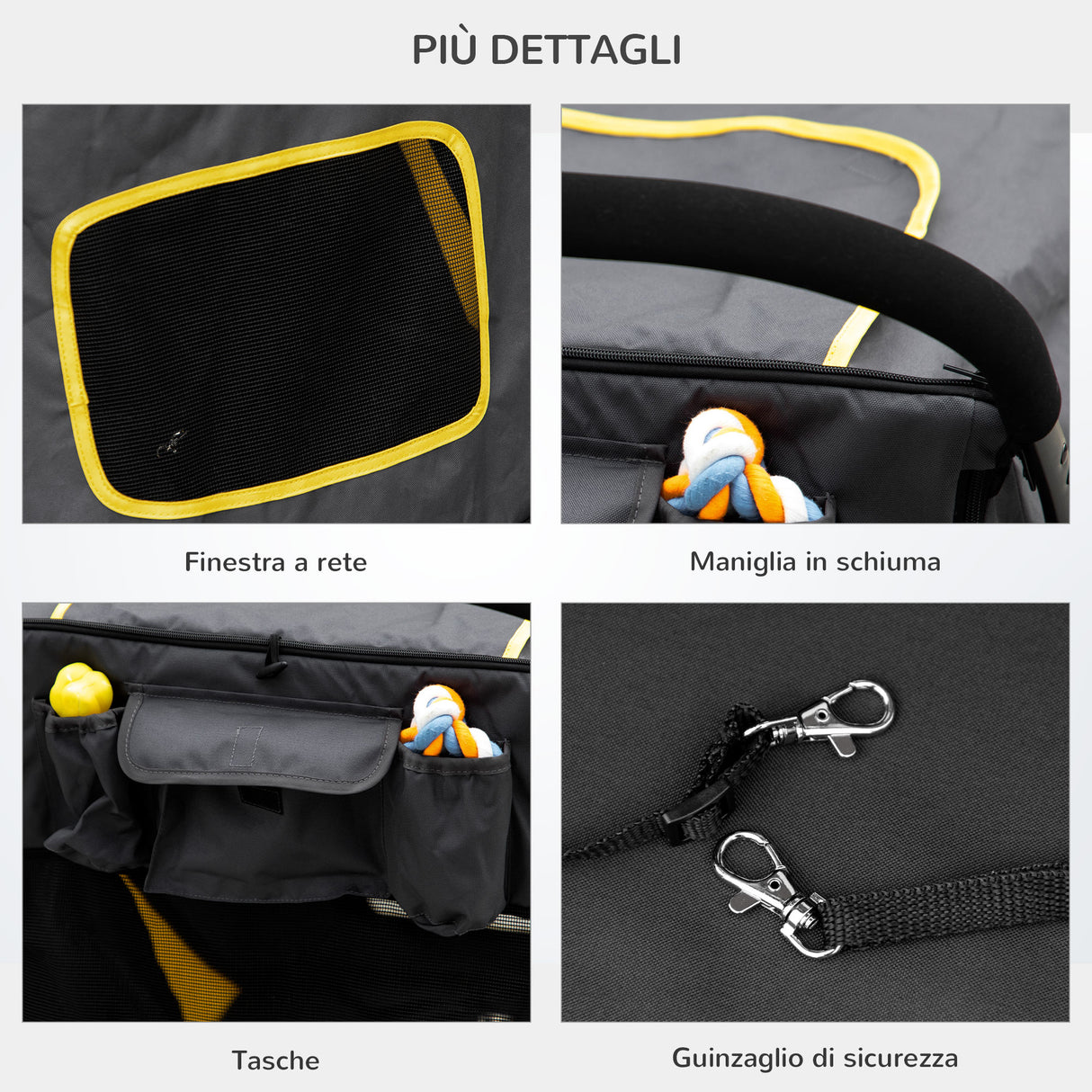 easycomfort easycomfort passeggino pieghevole per cani di taglia media con ingressi a cerniera e finestre a rete 112x65x100 cm