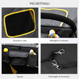 easycomfort easycomfort passeggino pieghevole per cani di taglia media con ingressi a cerniera e finestre a rete 112x65x100 cm