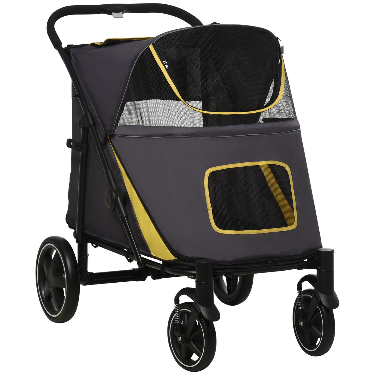 easycomfort easycomfort passeggino pieghevole per cani di taglia media con ingressi a cerniera e finestre a rete 112x65x100 cm