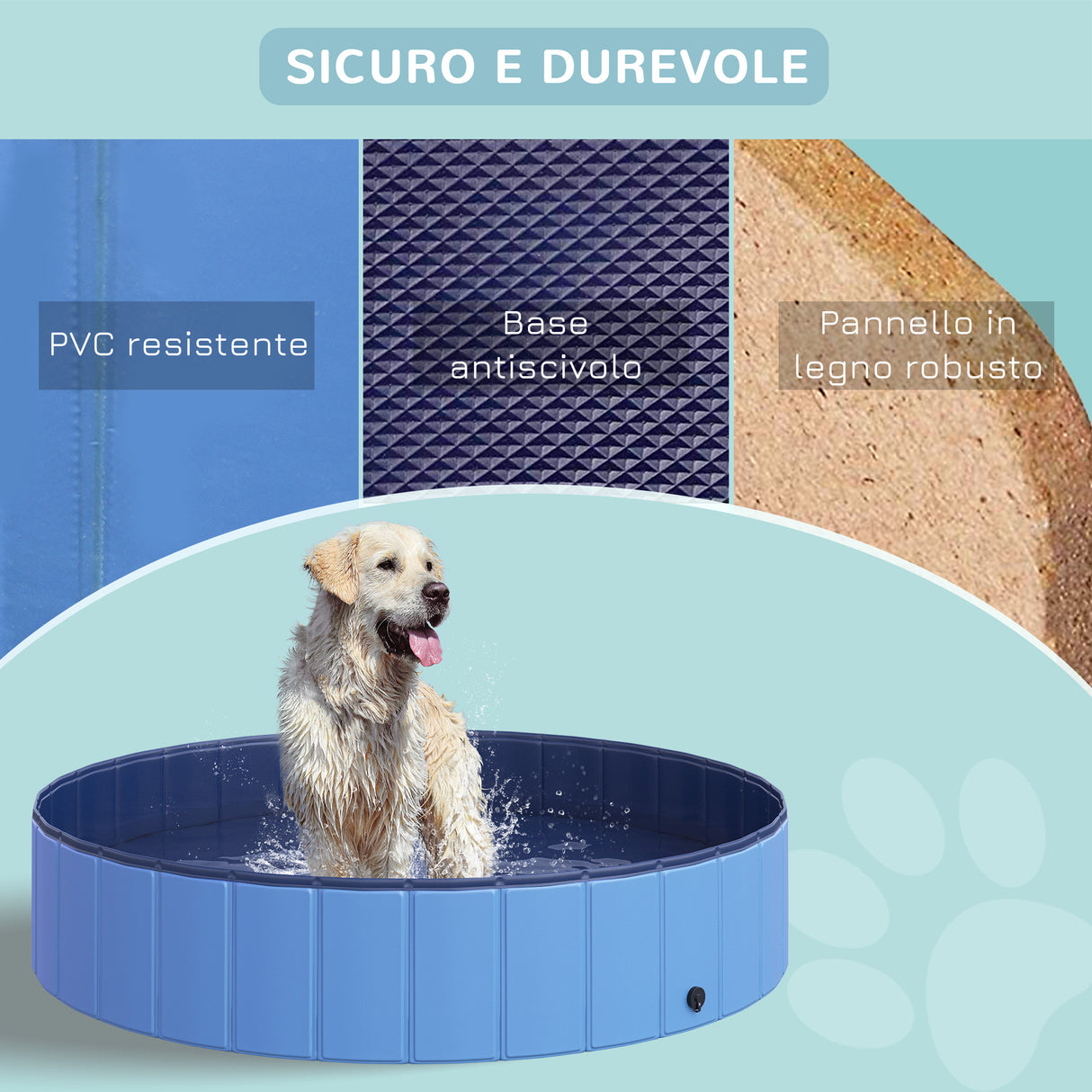 easycomfort easycomfort piscina pieghevole per cani in pvc azzurro 140x30cm xh ean 8054144133034