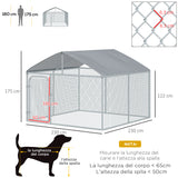 easycomfort easycomfort recinto per cani da esterno recinto per animali con copertura impermeabile 230x230x175cm