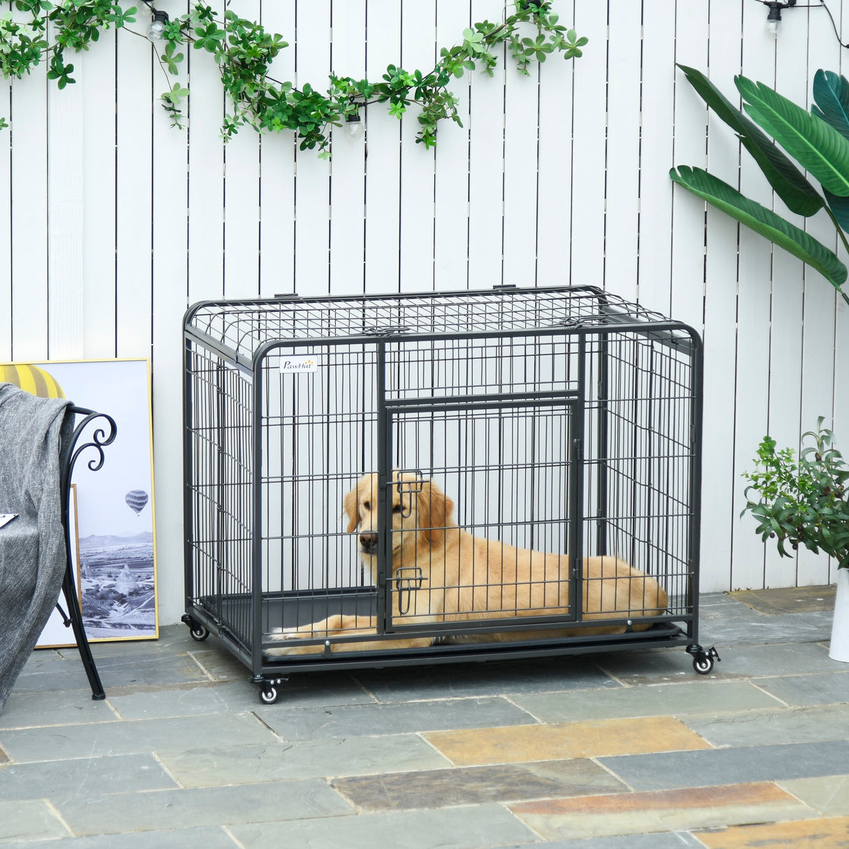 easycomfort easycomfort kennel per cani pieghevole porta con blocco 4 ruote fondo rimovibile ean 8054144135793