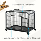 easycomfort easycomfort kennel per cani pieghevole porta con blocco 4 ruote fondo rimovibile ean 8054144135793