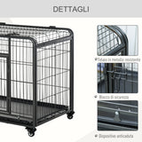 easycomfort easycomfort kennel per cani pieghevole porta con blocco 4 ruote fondo rimovibile ean 8054144135793