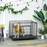 easycomfort easycomfort kennel gabbia per cani pieghevole con freno e fondo rimovibile grigio