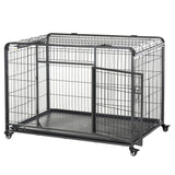easycomfort easycomfort kennel gabbia per cani pieghevole con freno e fondo rimovibile grigio