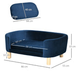 easycomfort easycomfort cuccia da interni divano per gatti o cani di taglia piccola e media in velluto blu