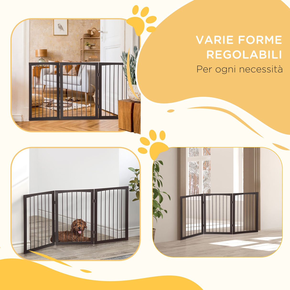 easycomfort easycomfort cancellino per cani e animali domestici a 3 sezioni divisorio di sicurezza pieghevole 160x1.2x76cm ean 8054111847216
