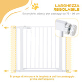 easycomfort easycomfort cancelletto di sicurezza per cani fissaggio a pressione larghezza regolabile 75 96cm