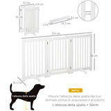 easycomfort easycomfort cancellino per cani pieghevole a 3 pannelli porta centrale con blocco struttura in mdf 155x76cm bianco