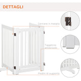 easycomfort easycomfort cancellino per cani pieghevole a 3 pannelli porta centrale con blocco struttura in mdf 155x76cm bianco