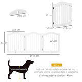 easycomfort easycomfort cancellino per cani pieghevole a 3 sezioni in legno 154.5x29.5x61cm bianco