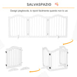 easycomfort easycomfort cancellino per cani pieghevole a 3 sezioni in legno 154.5x29.5x61cm bianco