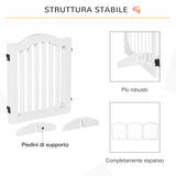 easycomfort easycomfort cancellino per cani pieghevole a 3 sezioni in legno 154.5x29.5x61cm bianco